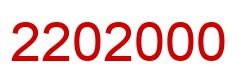 Number 2202000 red image