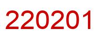 Number 220201 red image