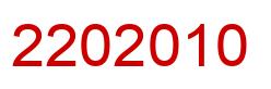 Number 2202010 red image