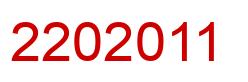 Number 2202011 red image