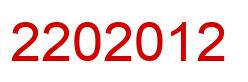 Number 2202012 red image