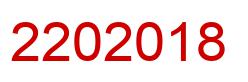 Number 2202018 red image