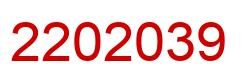 Number 2202039 red image