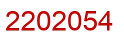 Number 2202054 red image