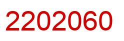 Number 2202060 red image