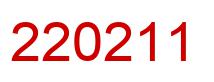 Number 220211 red image