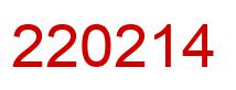 Number 220214 red image