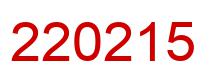 Number 220215 red image