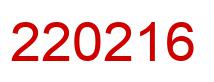 Number 220216 red image