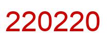 Number 220220 red image