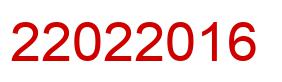 Number 22022016 red image