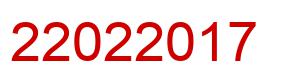 Number 22022017 red image