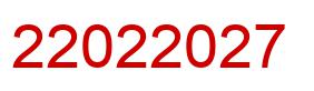 Number 22022027 red image