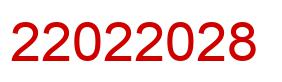 Number 22022028 red image