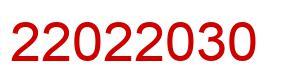 Number 22022030 red image