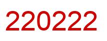 Number 220222 red image