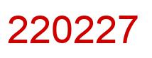Number 220227 red image