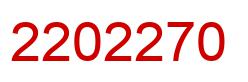Number 2202270 red image