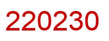 Number 220230 red image