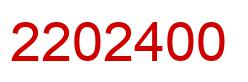 Number 2202400 red image