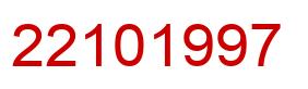 Number 22101997 red image