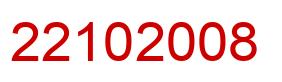 Number 22102008 red image