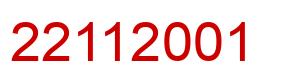 Number 22112001 red image
