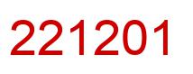 Number 221201 red image