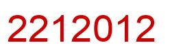 Number 2212012 red image