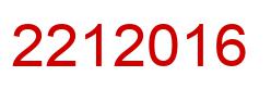 Number 2212016 red image