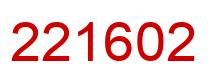 Number 221602 red image