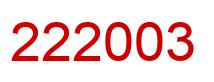 Number 222003 red image