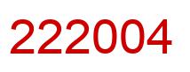 Number 222004 red image
