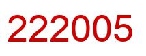 Number 222005 red image