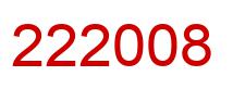 Number 222008 red image