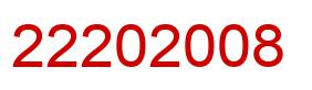 Number 22202008 red image