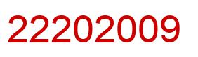 Number 22202009 red image