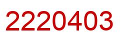 Number 2220403 red image