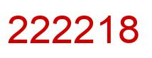 Number 222218 red image