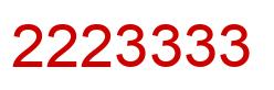 Number 2223333 red image