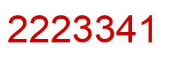 Number 2223341 red image