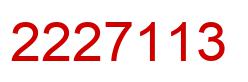 Number 2227113 red image