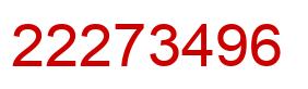 Number 22273496 red image