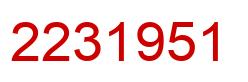 Number 2231951 red image