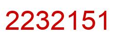 Number 2232151 red image