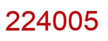 Number 224005 red image