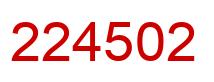 Number 224502 red image