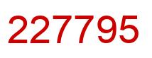 Number 227795 red image