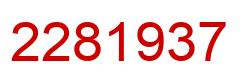 Number 2281937 red image