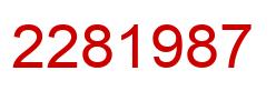 Number 2281987 red image
